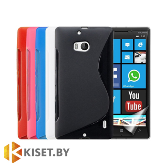 Силиконовый чехол для Nokia Lumia 930, голубой с волной