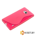 Силиконовый чехол для Nokia Lumia 930, розовый с волной