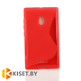 Силиконовый чехол для Nokia Lumia XL, красный с волной