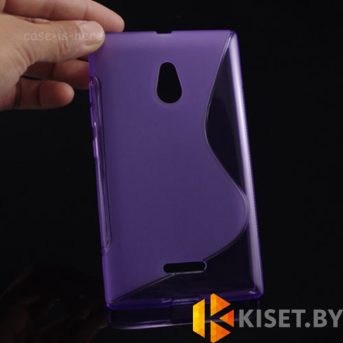 Силиконовый чехол для Nokia Lumia XL, фиолетовый с волной