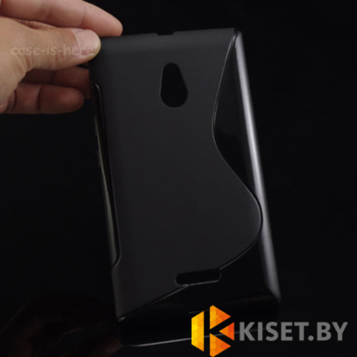 Силиконовый чехол для Nokia Lumia XL, черный с волной
