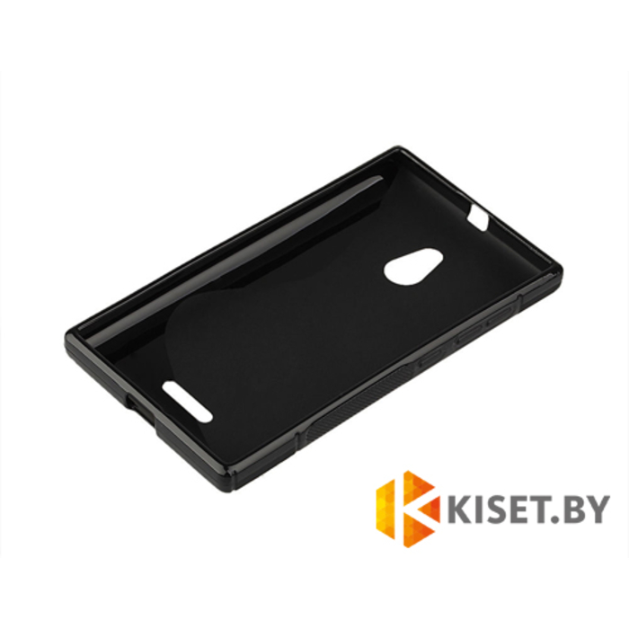 Силиконовый чехол для Nokia Lumia XL, черный с волной