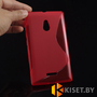 Силиконовый чехол для Nokia Lumia XL, красный с волной