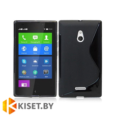 Силиконовый чехол для Nokia Lumia XL, черный с волной