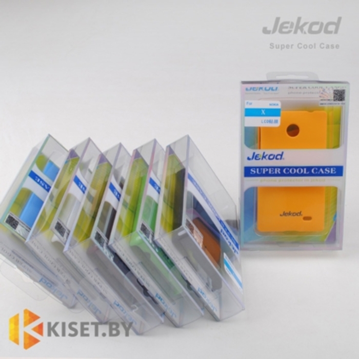 Пластиковый бампер Jekod и защитная пленка для Nokia X, зеленый