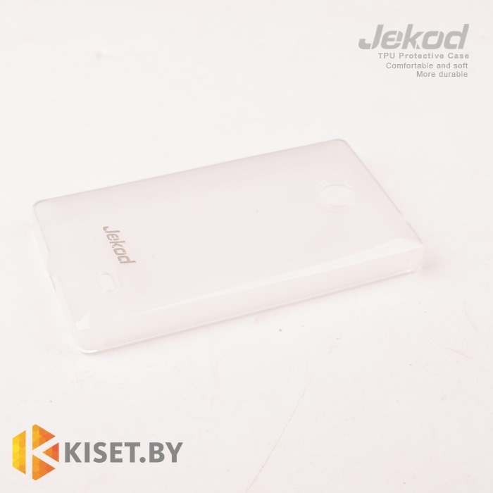 Силиконовый чехол Jekod с защитной пленкой для Nokia X, белый