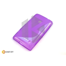 Силиконовый чехол для Nokia X2, фиолетовый с волной