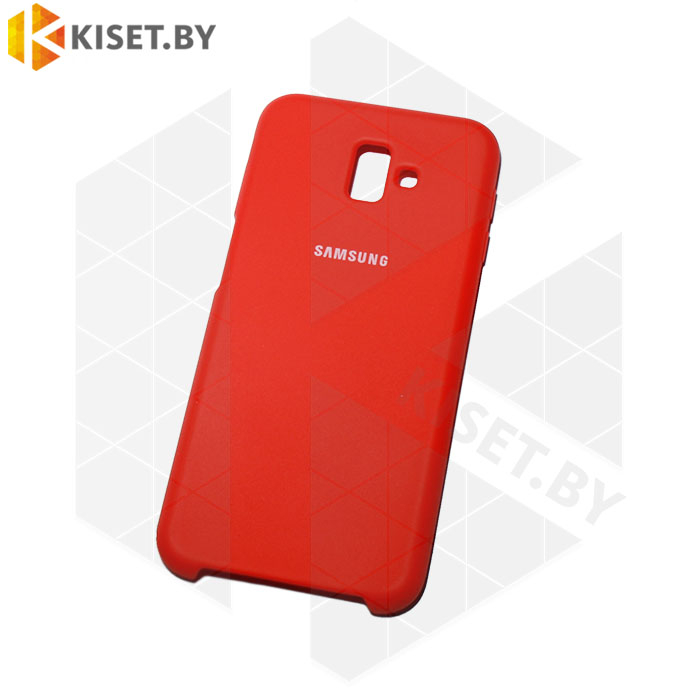 Soft-touch бампер Silicone Cover для Samsung Galaxy J6 Plus (2018) красный