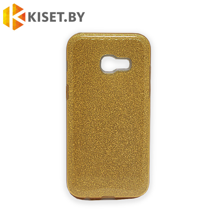 Силиконовый чехол Crystal Shine для Samsung Galaxy A5 (2017) A520F, золотой