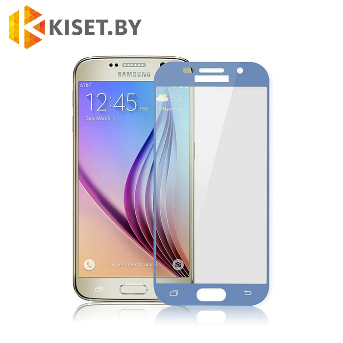 Защитное стекло на весь экран для Samsung Galaxy A3 (2017) A320F, синее