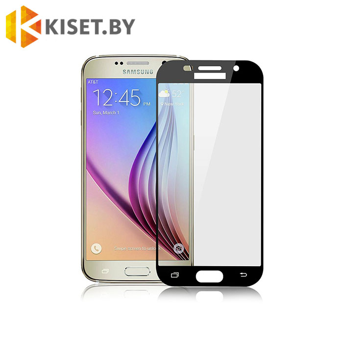 Защитное стекло полной проклейки Full glue для Samsung Galaxy A7 (2017) A720F черное