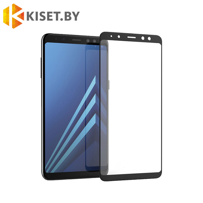 Защитное стекло полной проклейки Full glue для Samsung Galaxy A8 Plus 2018 черное
