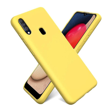 Soft-touch бампер KST Silicone Cover для Samsung Galaxy A20S / A207 желтый с закрытым низом