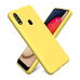 Soft-touch бампер KST Silicone Cover для Samsung Galaxy A20S / A207 желтый с закрытым низом