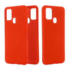 Soft-touch бампер KST Silicone Cover для Samsung Galaxy A21S / A217 красный с закрытым низом