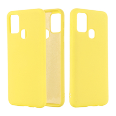 Soft-touch бампер KST Silicone Cover для Samsung Galaxy A21S / A217 желтый с закрытым низом