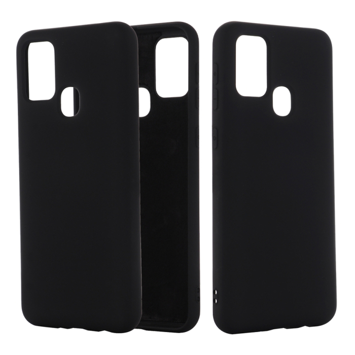 Soft-touch бампер Silicone Cover для Samsung Galaxy A21S / A217 черный с закрытым низом