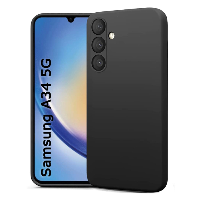 Soft-touch бампер KST Silicone Cover для Samsung Galaxy A34 5G черный с закрытым низом