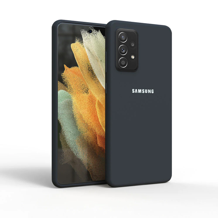 Soft-touch бампер Silicone Cover для Samsung Galaxy A72 черный с закрытым низом