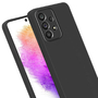 Soft-touch бампер KST Silicone Cover для Samsung Galaxy A73 черный с закрытым низом и камерой