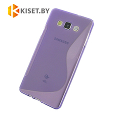 Силиконовый чехол для Samsung Galaxy A7 (2015) A700, фиолетовый с волной