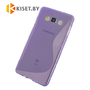 Силиконовый чехол для Samsung Galaxy A7 (A700H), фиолетовый с волной