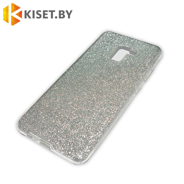 Силиконовый чехол Crystal Shine для Samsung Galaxy A8 Plus (A730) 2018 серебристый