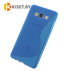 Силиконовый чехол для Samsung Galaxy A7 (2015) A700, синий с волной
