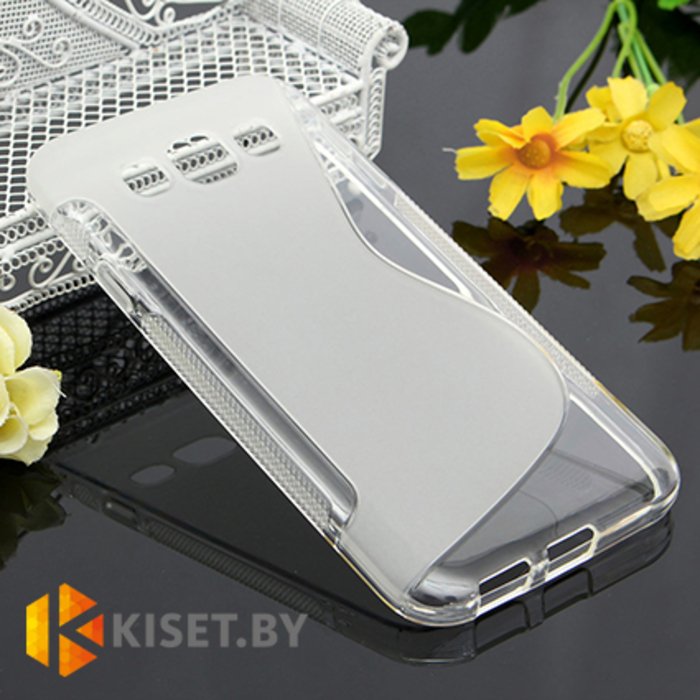 Силиконовый чехол для Samsung Galaxy E5 (E500), прозрачный с волной