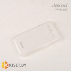 Силиконовый чехол Jettape/Jekod с защитной пленкой для Samsung Galaxy E7, белый