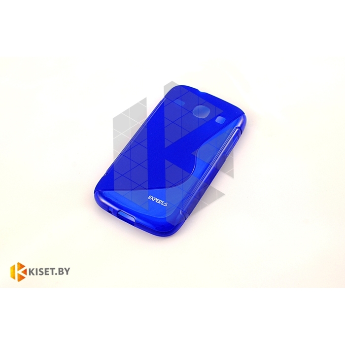 Силиконовый чехол для Samsung Galaxy Core II (G355H), синий с волной