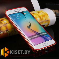 Металлический бампер для Samsung Galaxy S6 Edge (G925), красный