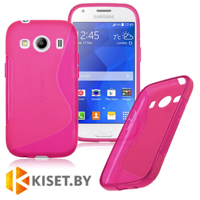 Силиконовый чехол для Samsung Galaxy Ace Style (G357FZ), розовый с волной
