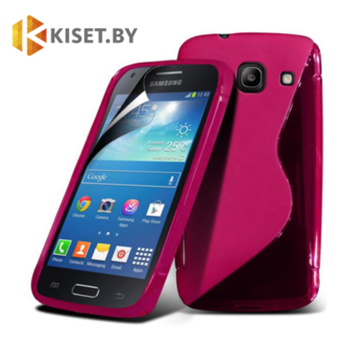 Силиконовый чехол для Samsung Galaxy Star Advance (G350E), розовый с волной