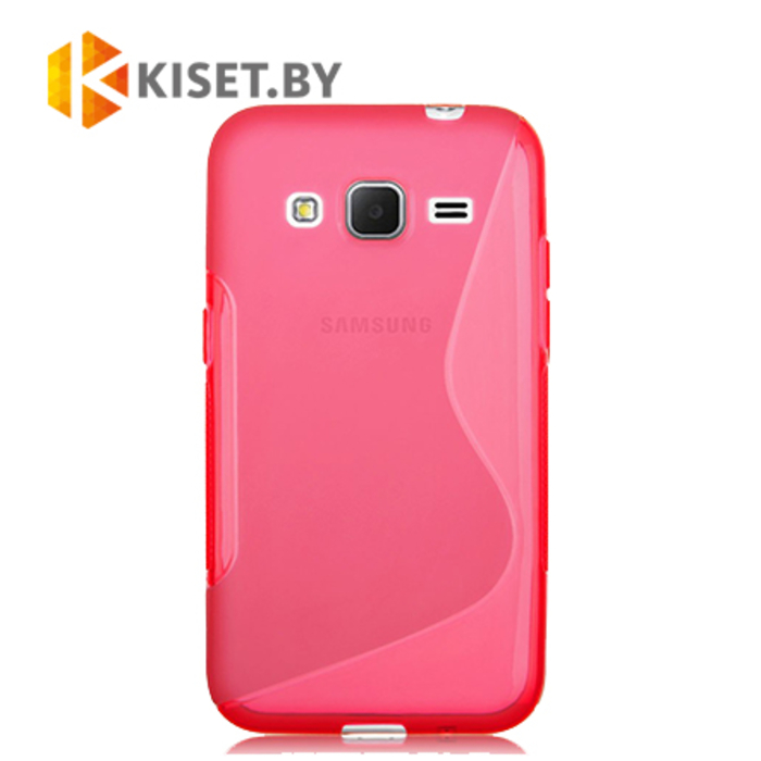 Силиконовый чехол для Samsung Galaxy Core Prime (G360H), розовый с волной