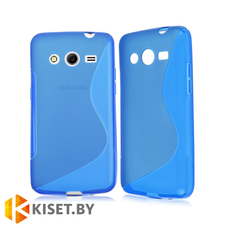 Силиконовый чехол для Samsung Galaxy Core II (G355H), голубой с волной