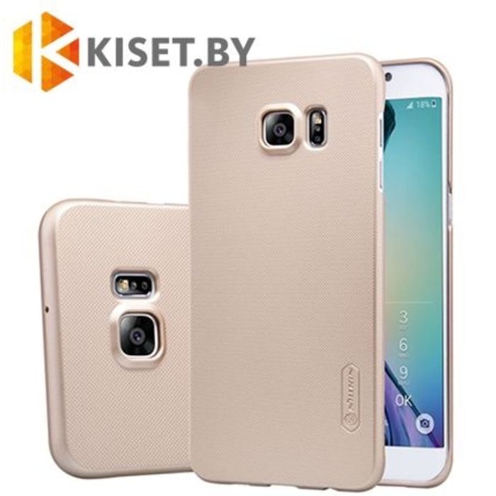 Пластиковый бампер Nillkin и защитная пленка для Samsung Galaxy S6 Edge Plus, золотой