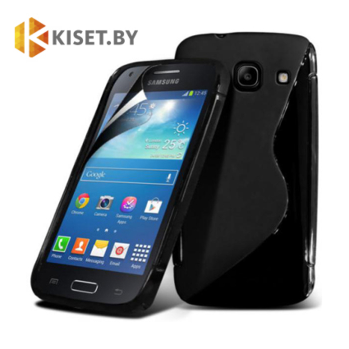 Силиконовый чехол для Samsung Galaxy Star Advance (G350E), черный с волной