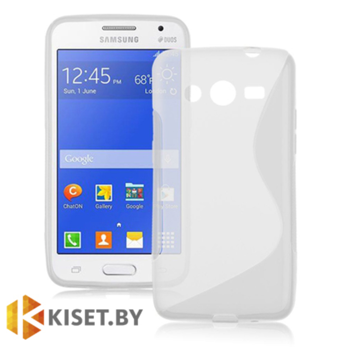Силиконовый чехол для Samsung Galaxy Core II (G355H), прозрачный с волной