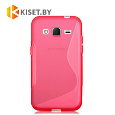 Силиконовый чехол для Samsung Galaxy Core Prime (G360H), розовый с волной