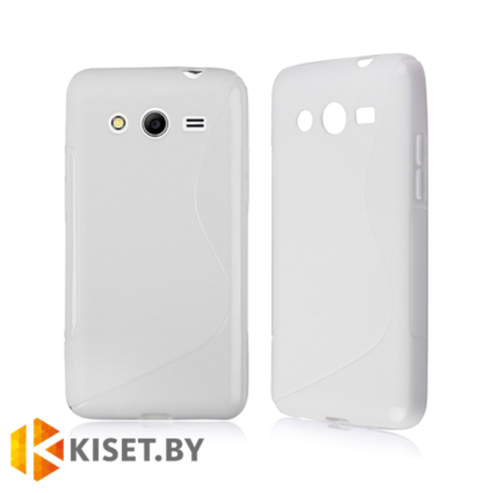 Силиконовый чехол для Samsung Galaxy Core II (G355H), белый с волной