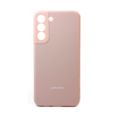 Soft-touch бампер Silicone Cover для Samsung Galaxy S22 Plus пудровый с закрытым низом