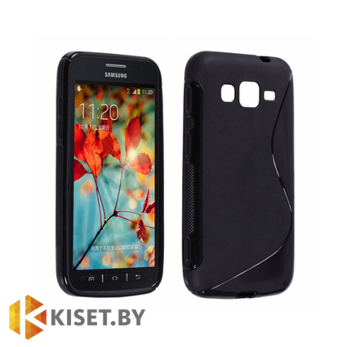 Силиконовый чехол для Samsung Galaxy Core Advance (I8580), черный с волной