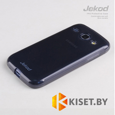 Силиконовый чехол Jekod с защитной пленкой для Samsung Galaxy Core (i8262), черный