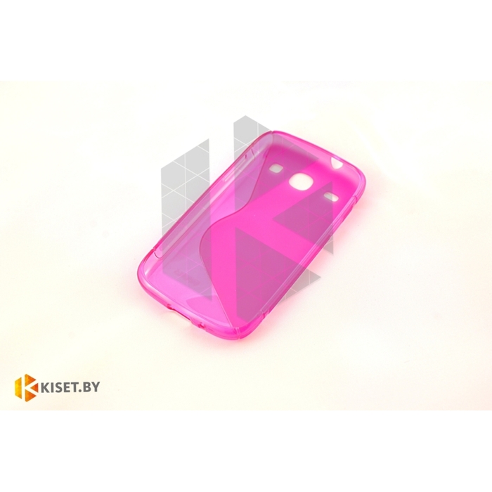 Силиконовый чехол Experts Samsung Galaxy Core (i8262), розовый с волной