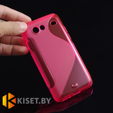 Силиконовый чехол для Samsung Galaxy S Advance (i9070), коралловый с волной
