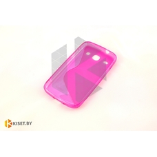 Силиконовый чехол Experts Samsung Galaxy Core (i8262), розовый с волной