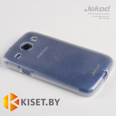 Силиконовый чехол Jekod с защитной пленкой для Samsung Galaxy Core (i8262), белый