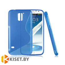 Силиконовый чехол Experts Samsung Galaxy S5 (I9600), синий с волной