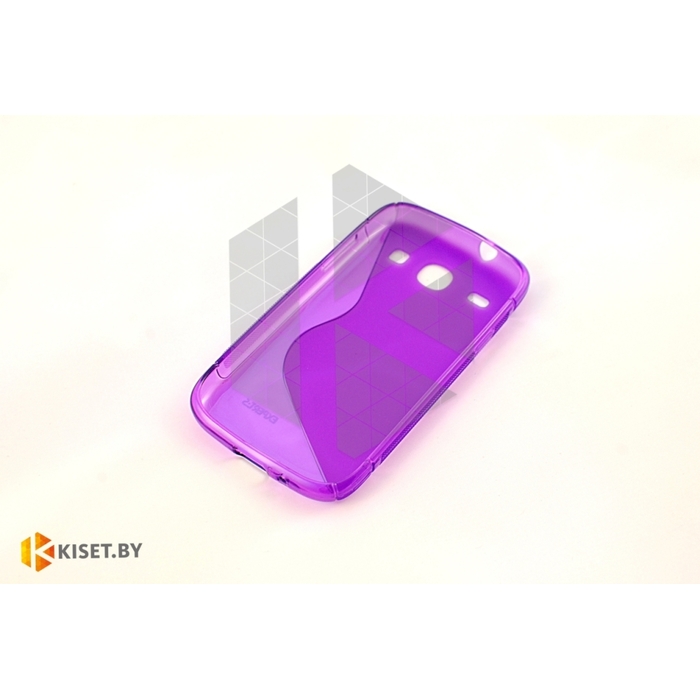 Силиконовый чехол Experts Samsung Galaxy Core (i8262), фиолетовый с волной